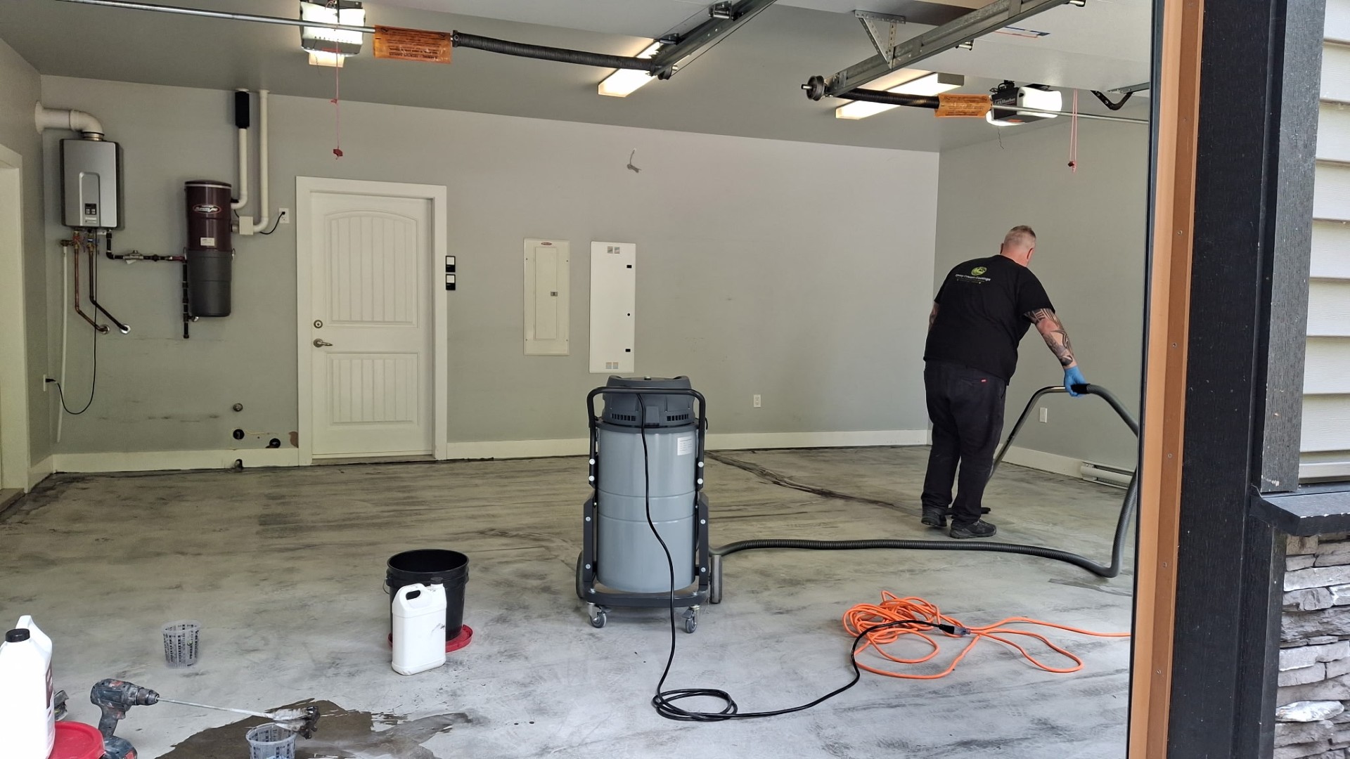 Before concrete floor
