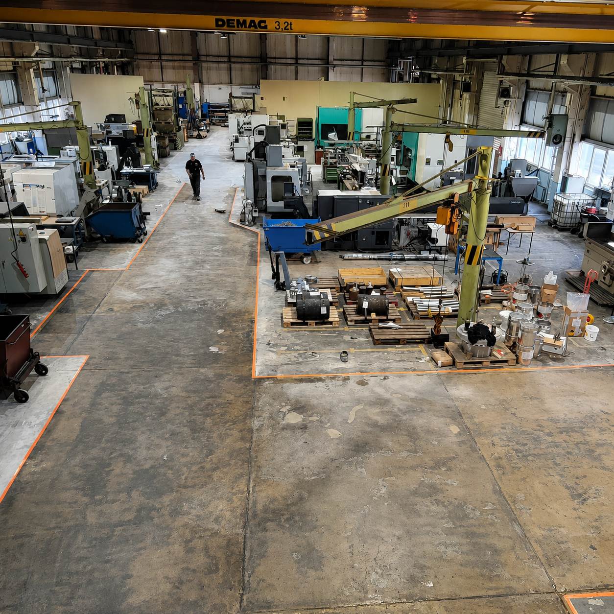 Before worn warehouse concrete floor